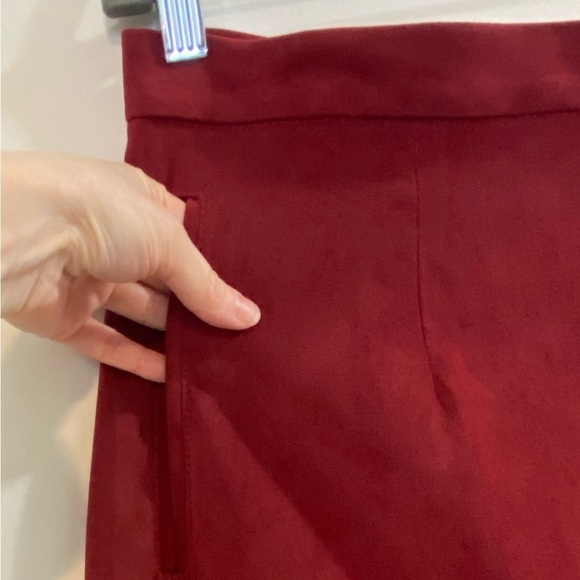 NWT Vintage Lindor Plus Sz 16P Suede Button Front Pockets Burgundy Midi Skirt - Picture 5 of 11